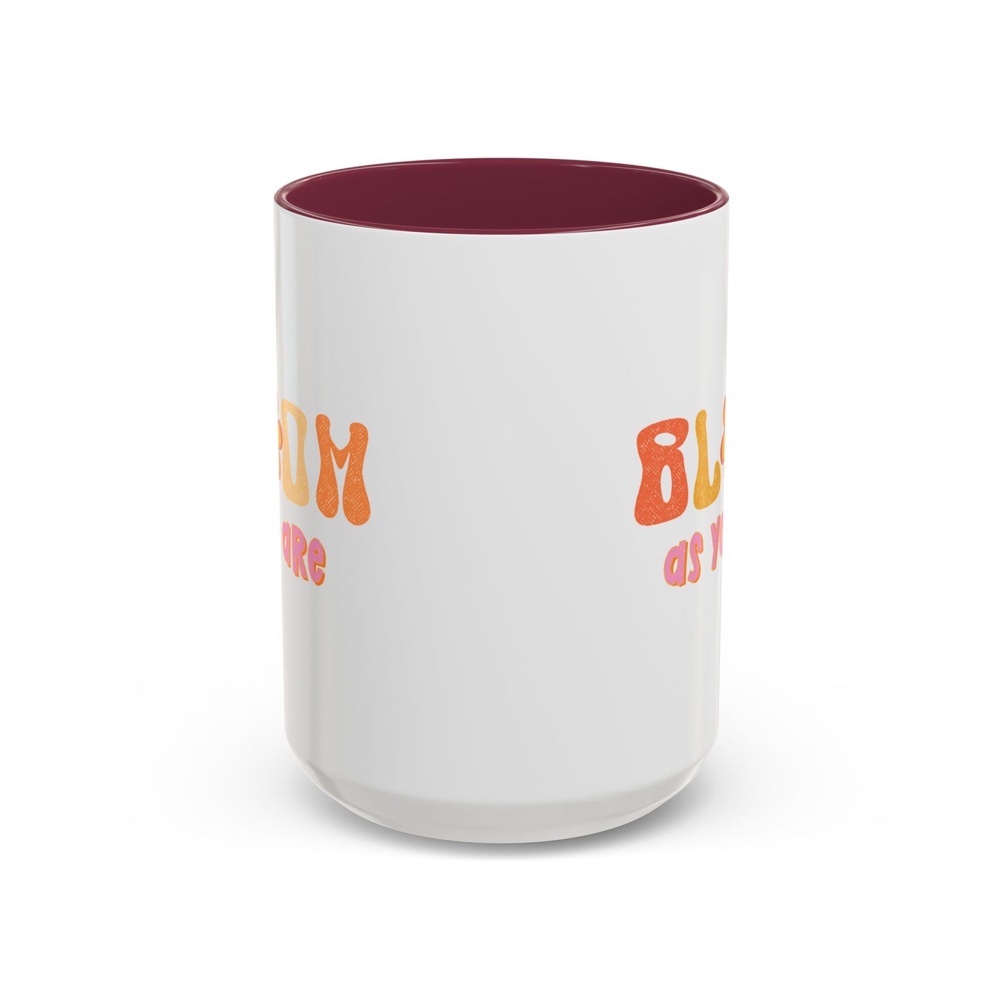 Bloom As You Are Accent Mug – Smiley Flower | 11oz 15oz Colored Handle