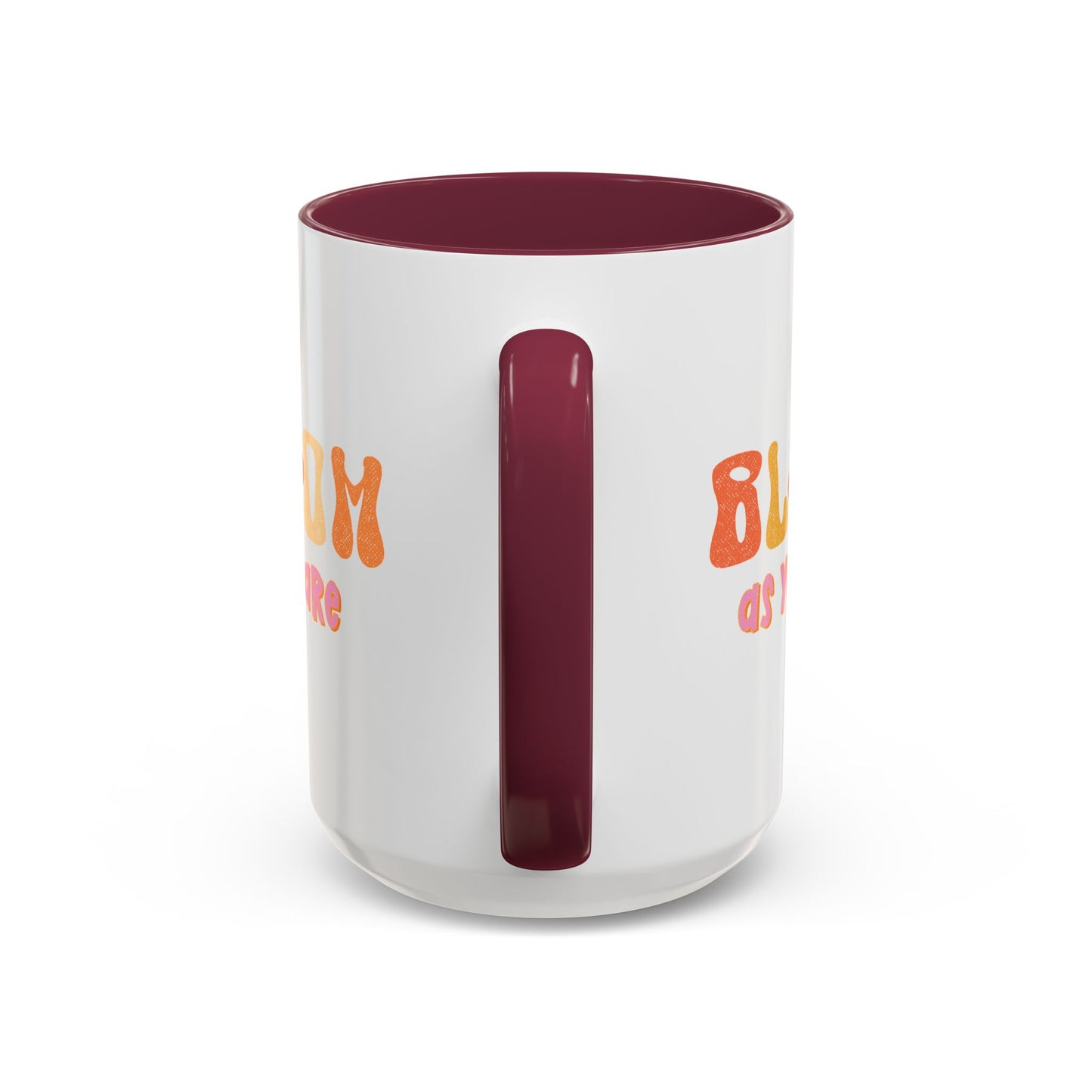 Bloom As You Are Accent Mug – Smiley Flower | 11oz 15oz Colored Handle