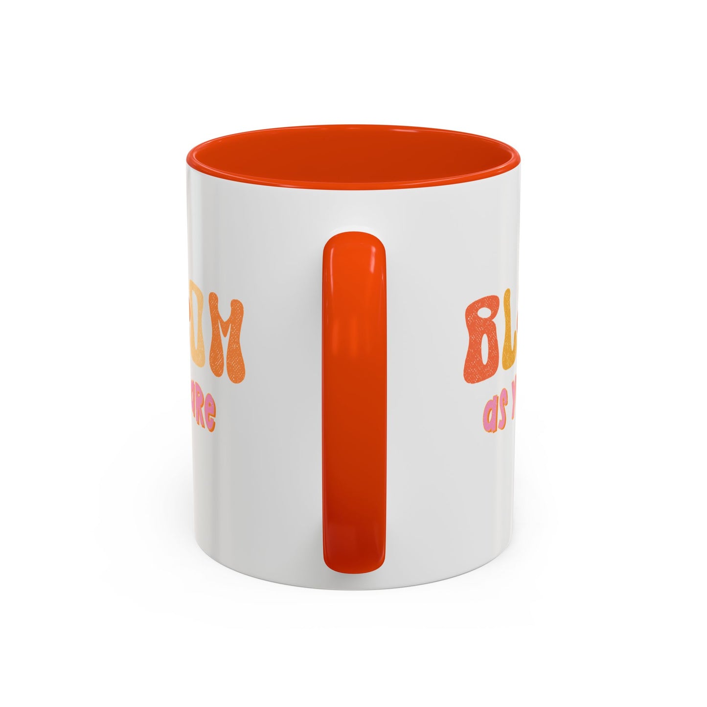 Bloom As You Are Accent Mug – Smiley Flower | 11oz 15oz Colored Handle