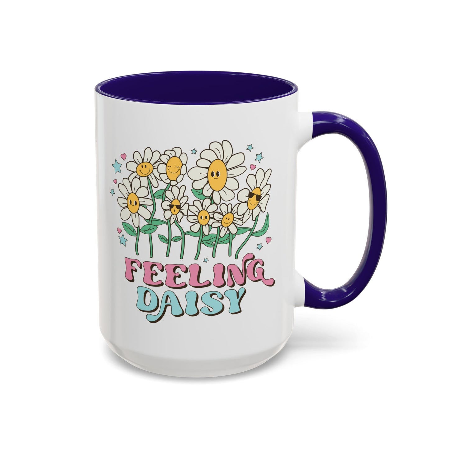 Feeling Daisy – Groovy Floral Accent Mug (11oz/15oz)