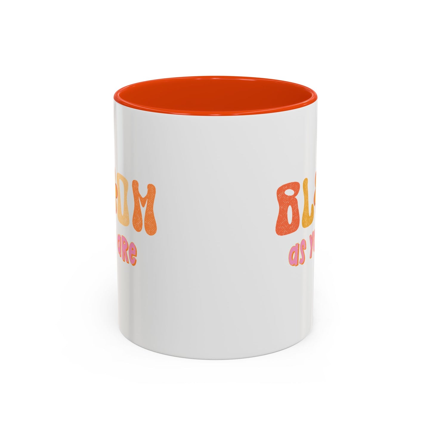 Bloom As You Are Accent Mug – Smiley Flower | 11oz 15oz Colored Handle