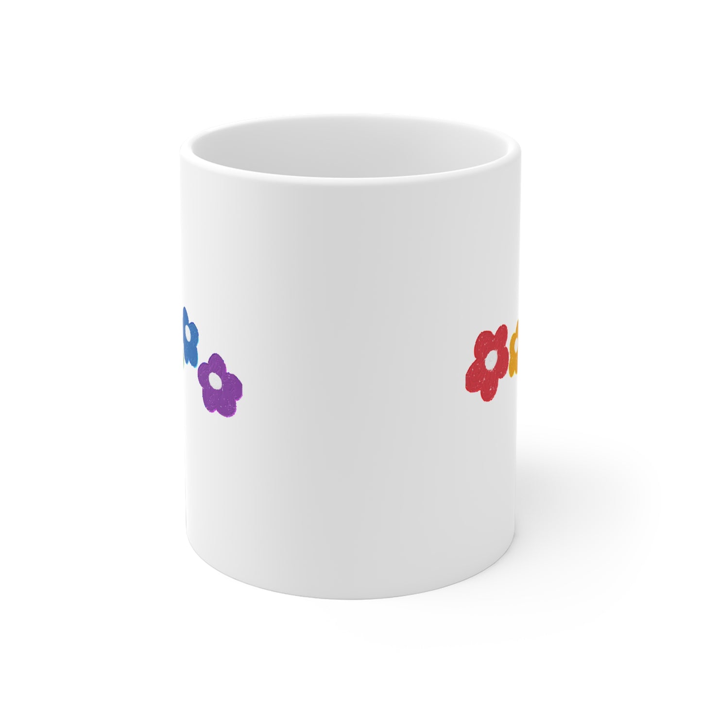 Rainbow Flower Arc Ceramic Mug – 11oz, 15oz, 20oz
