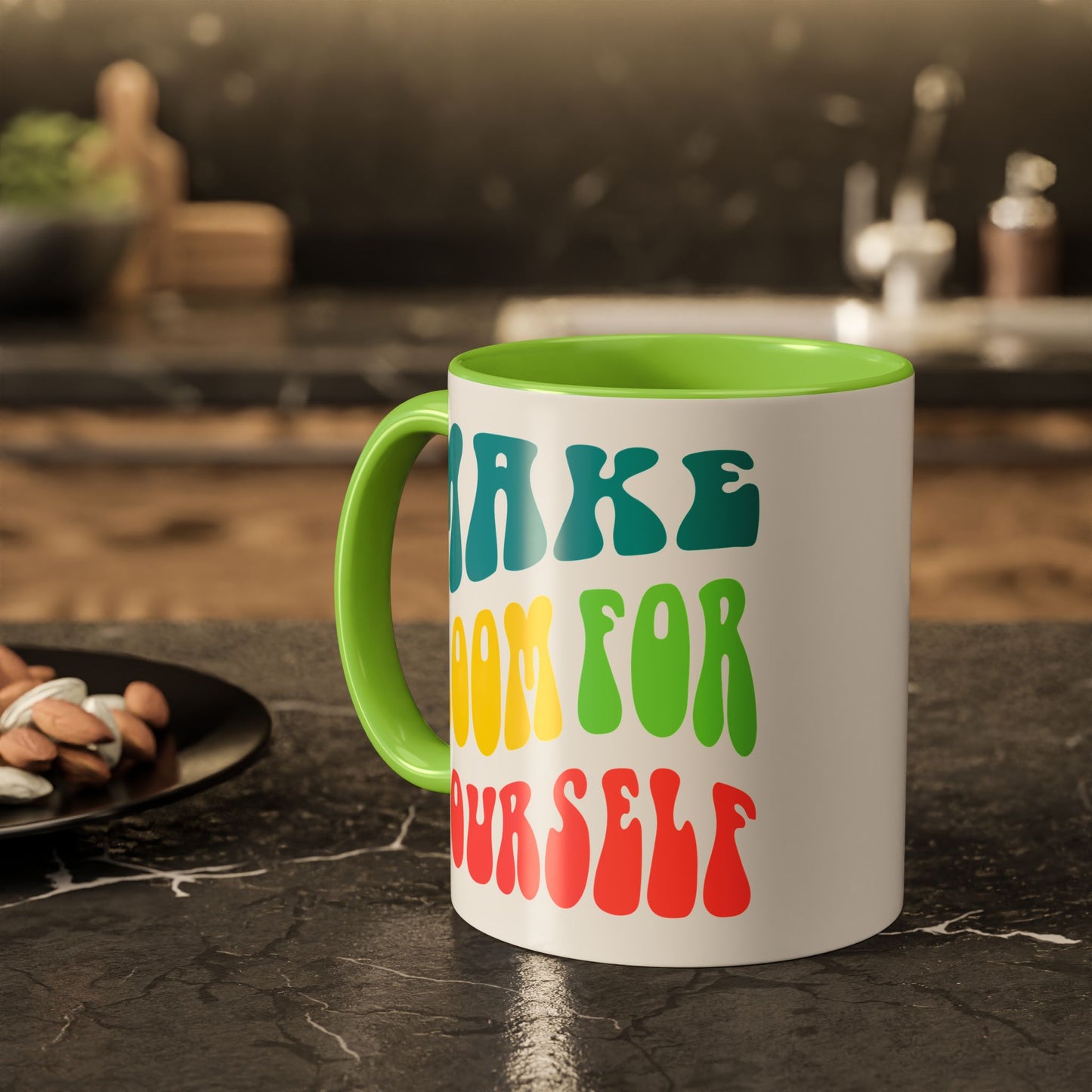 Make Room For Yourself – Retro Affirmation Accent Mug (11oz/15oz)