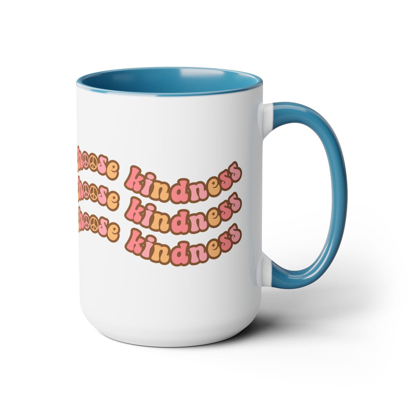 Choose Kindness Coffee Mug - 70s Wavy Retro | 15oz Accent