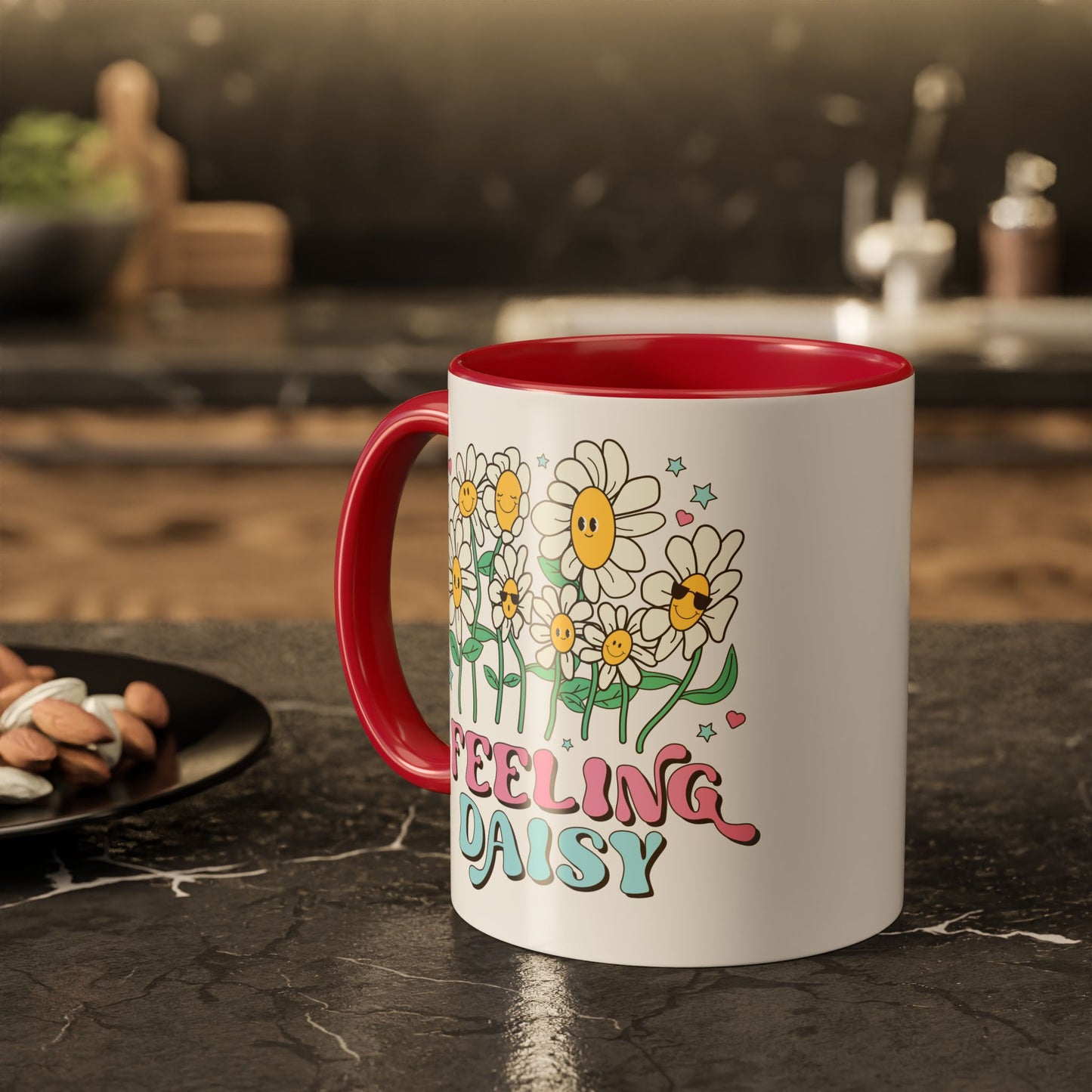 Feeling Daisy – Groovy Floral Accent Mug (11oz/15oz)