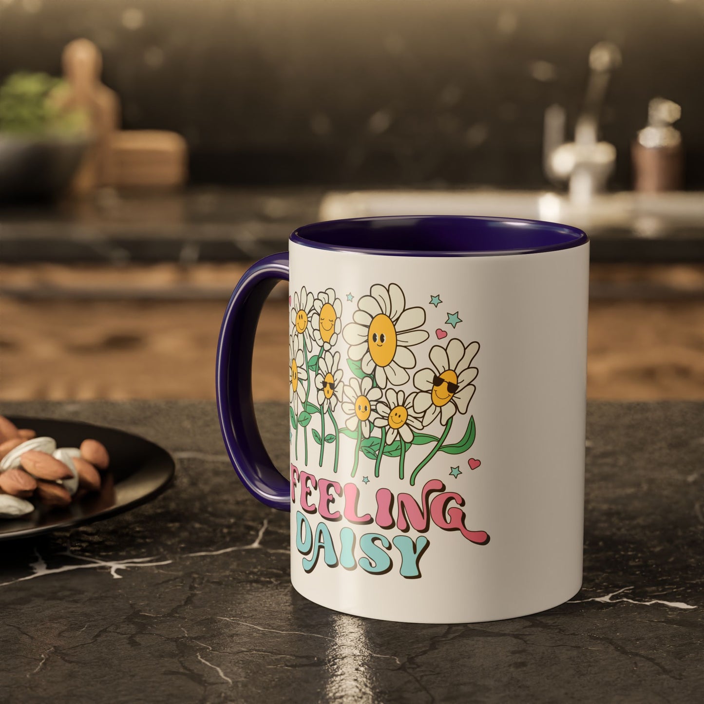 Feeling Daisy – Groovy Floral Accent Mug (11oz/15oz)