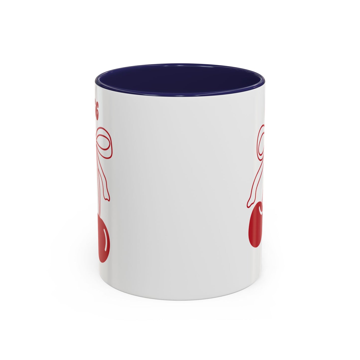 666 Angel Number Cherries Accent Mug – Coquette Bow Kawaii | 11oz 15oz — Pink, Red, Light Blue, Orange, Purple, Yellow