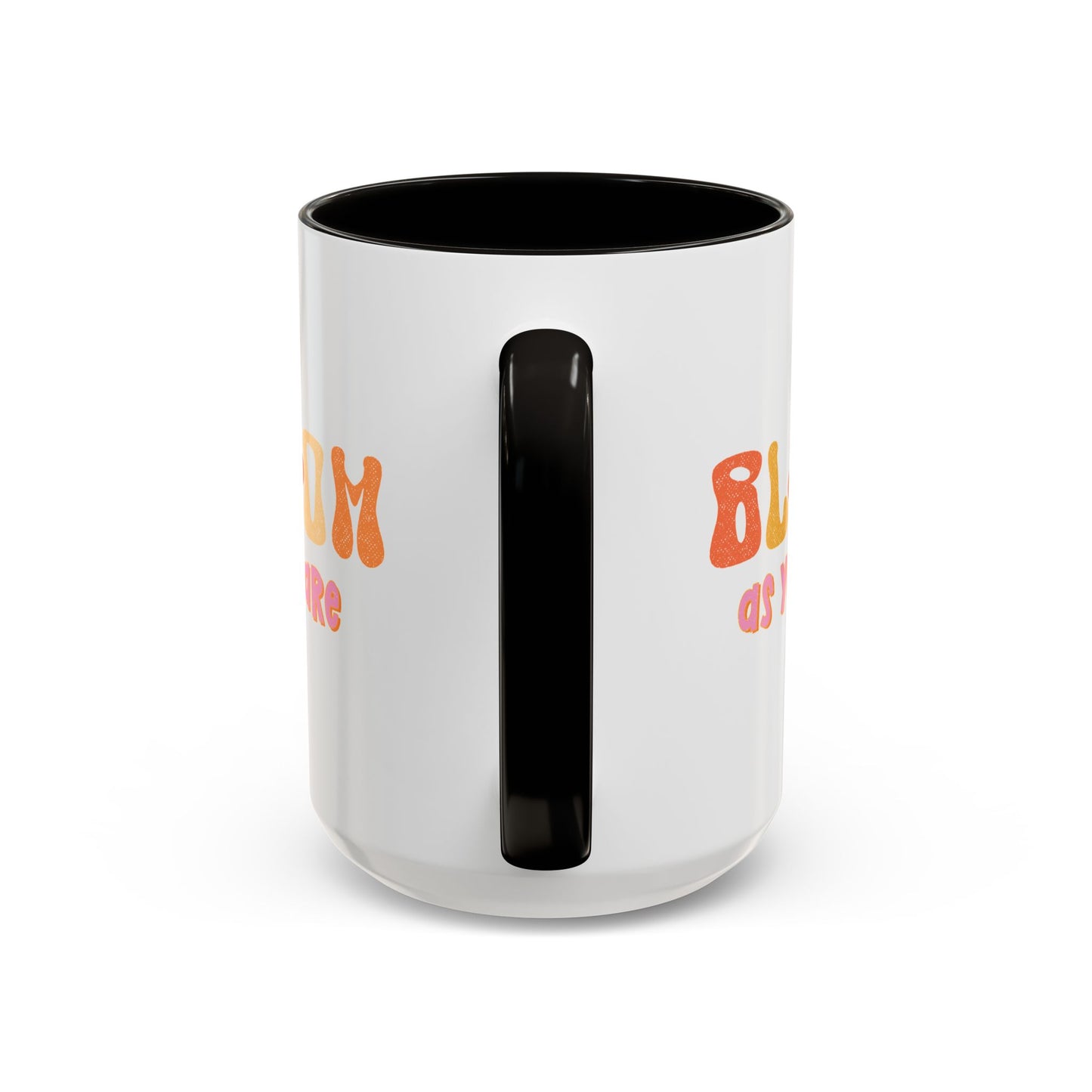 Bloom As You Are Accent Mug – Smiley Flower | 11oz 15oz Colored Handle