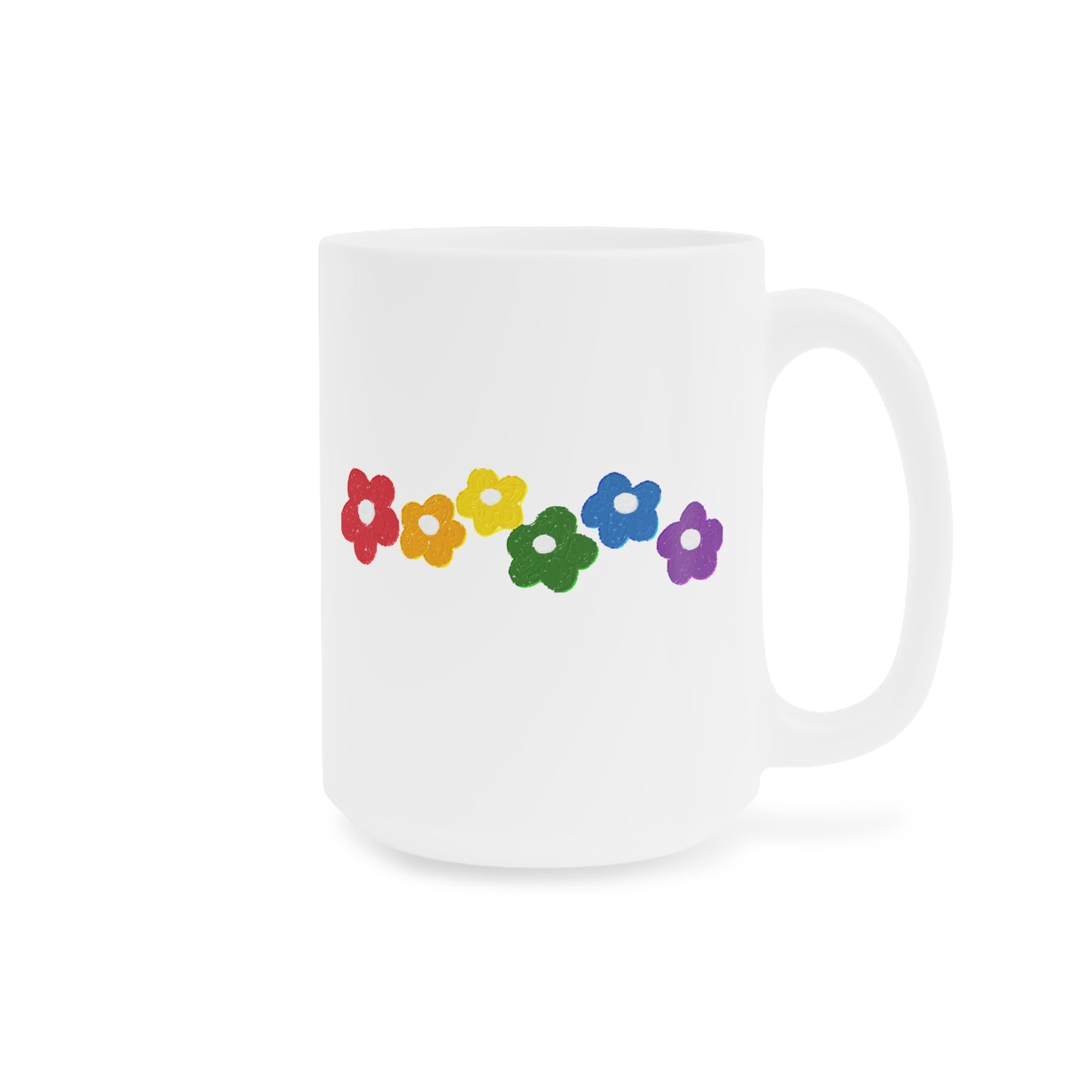 Rainbow Flower Arc Ceramic Mug – 11oz, 15oz, 20oz