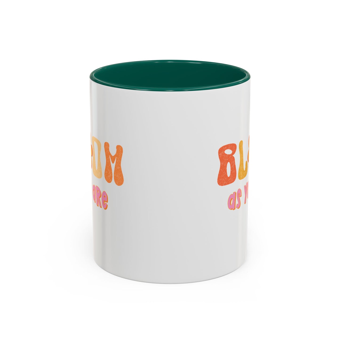 Bloom As You Are Accent Mug – Smiley Flower | 11oz 15oz Colored Handle