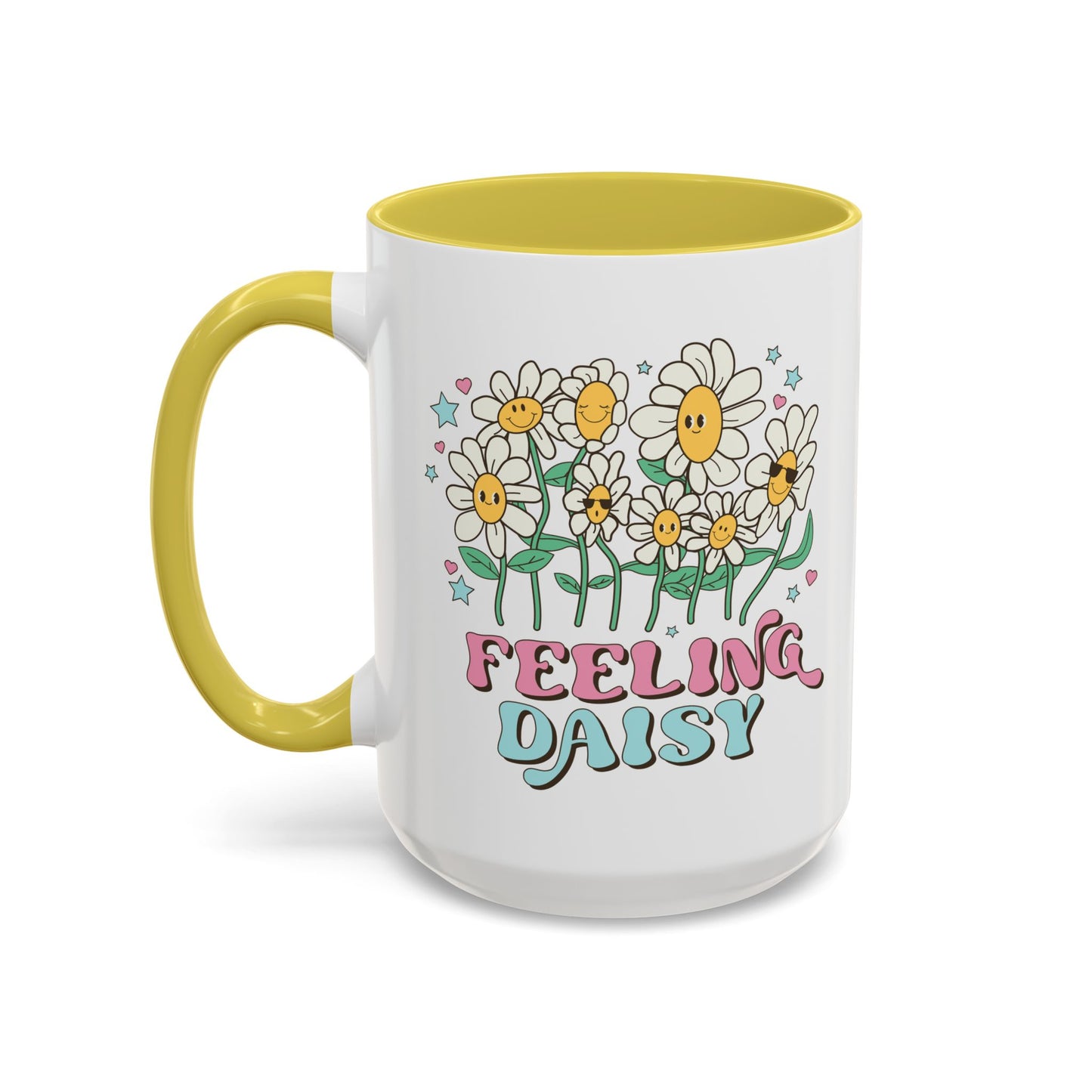 Feeling Daisy – Groovy Floral Accent Mug (11oz/15oz)
