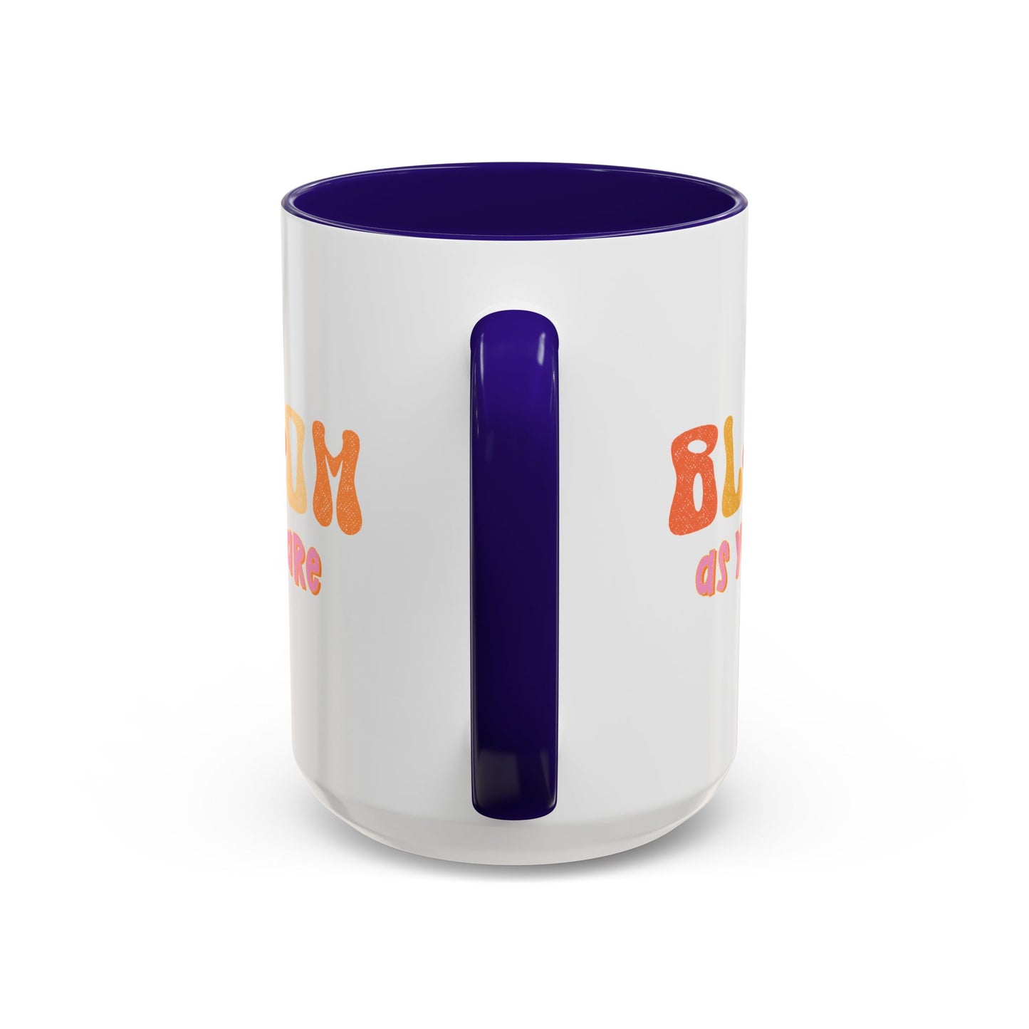 Bloom As You Are Accent Mug – Smiley Flower | 11oz 15oz Colored Handle