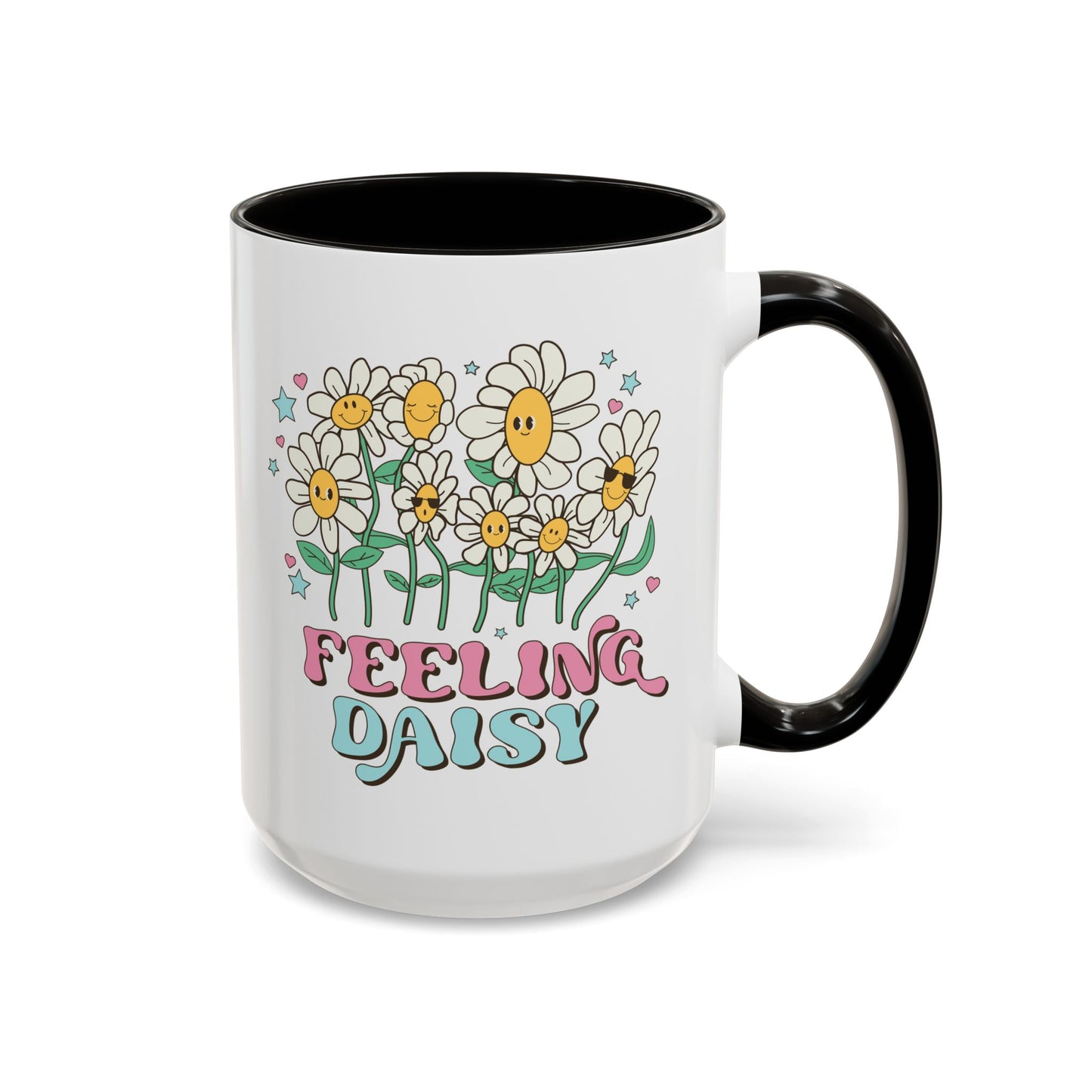 Feeling Daisy – Groovy Floral Accent Mug (11oz/15oz)