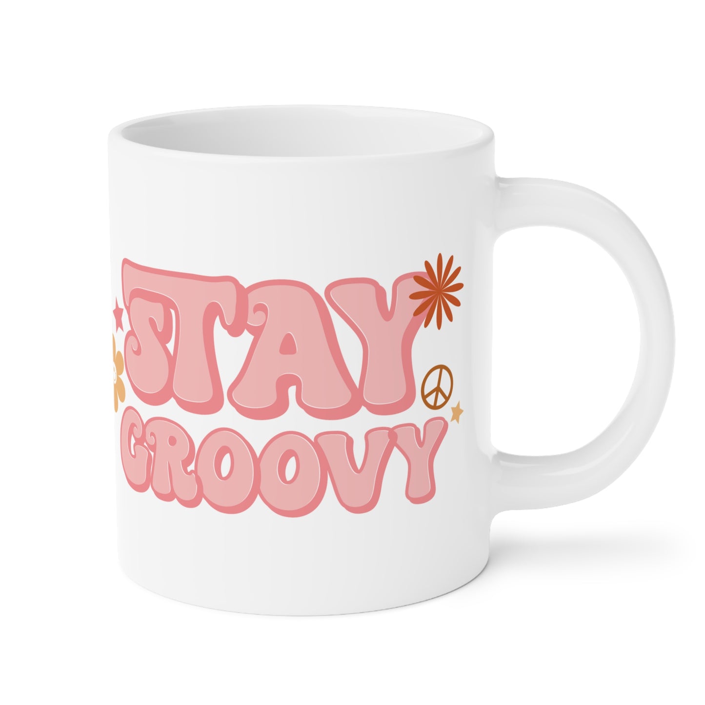 Stay Groovy Coffee Mug - 70s Pastel Wavy Type | 11oz 15oz 20oz