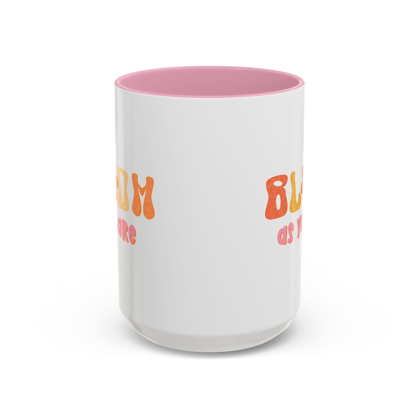 Bloom As You Are Accent Mug – Smiley Flower | 11oz 15oz Colored Handle