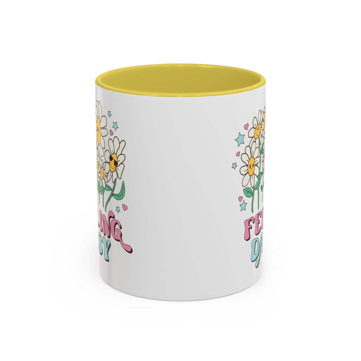 Feeling Daisy – Groovy Floral Accent Mug (11oz/15oz)