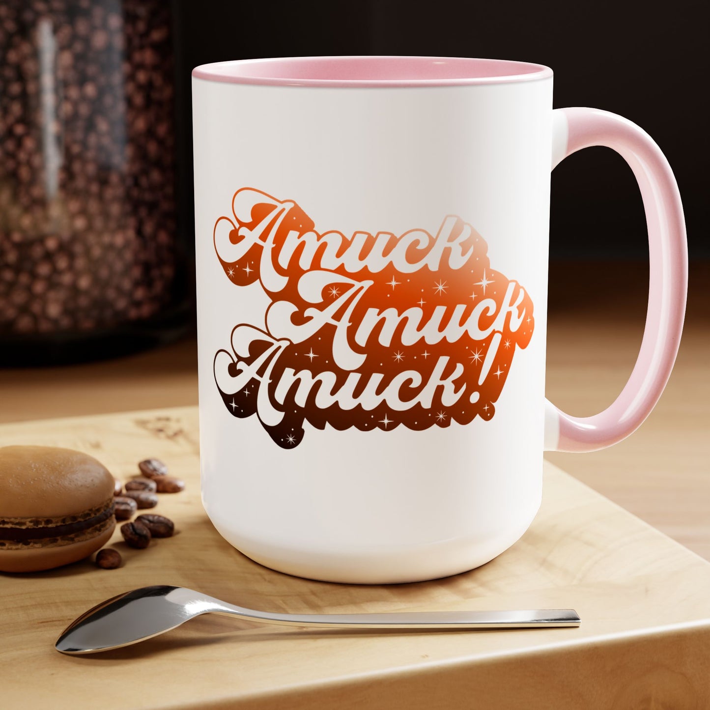 Amuck Amuck Amuck! Coffee Mug – Black Accent | Halloween Groovy Vibes