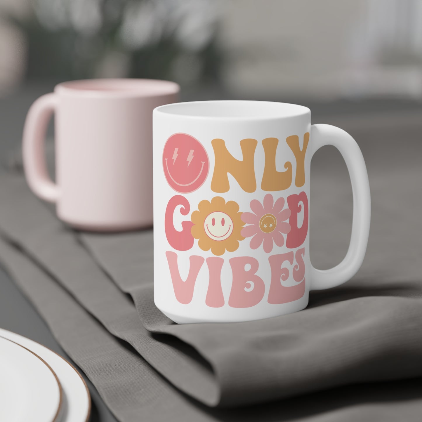 Good Vibes Only Coffee Mug – 70s Psychedelic Retro | 11oz 15oz 20oz