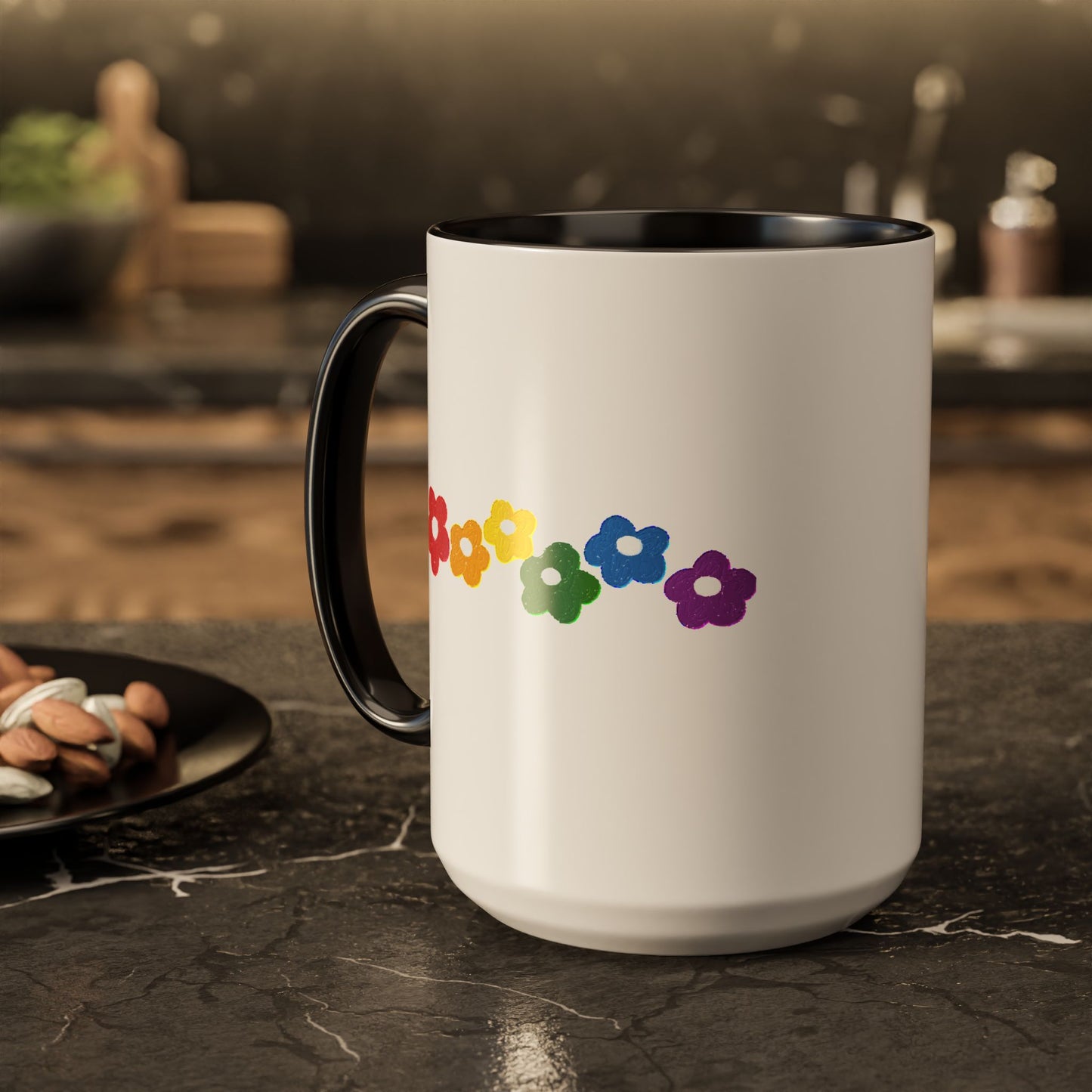 Rainbow Flower Arc Ceramic Mug – 11oz, 15oz, 20oz
