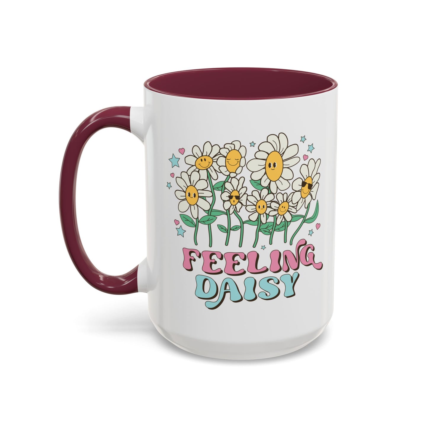 Feeling Daisy – Groovy Floral Accent Mug (11oz/15oz)