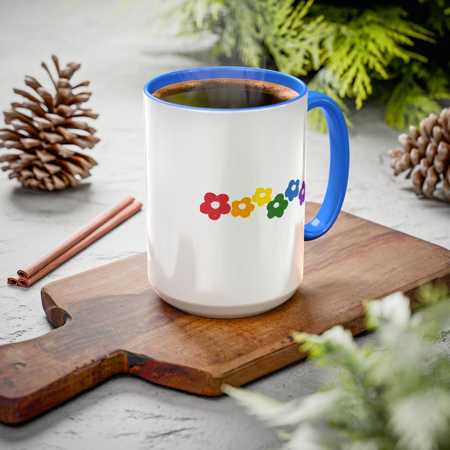 Rainbow Flower Arc Ceramic Mug – 11oz, 15oz, 20oz