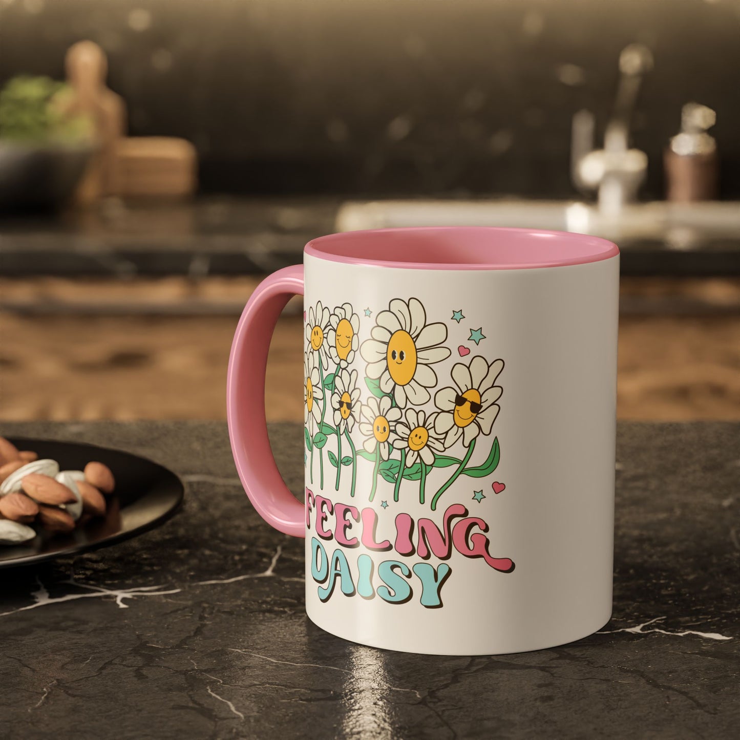 Feeling Daisy – Groovy Floral Accent Mug (11oz/15oz)