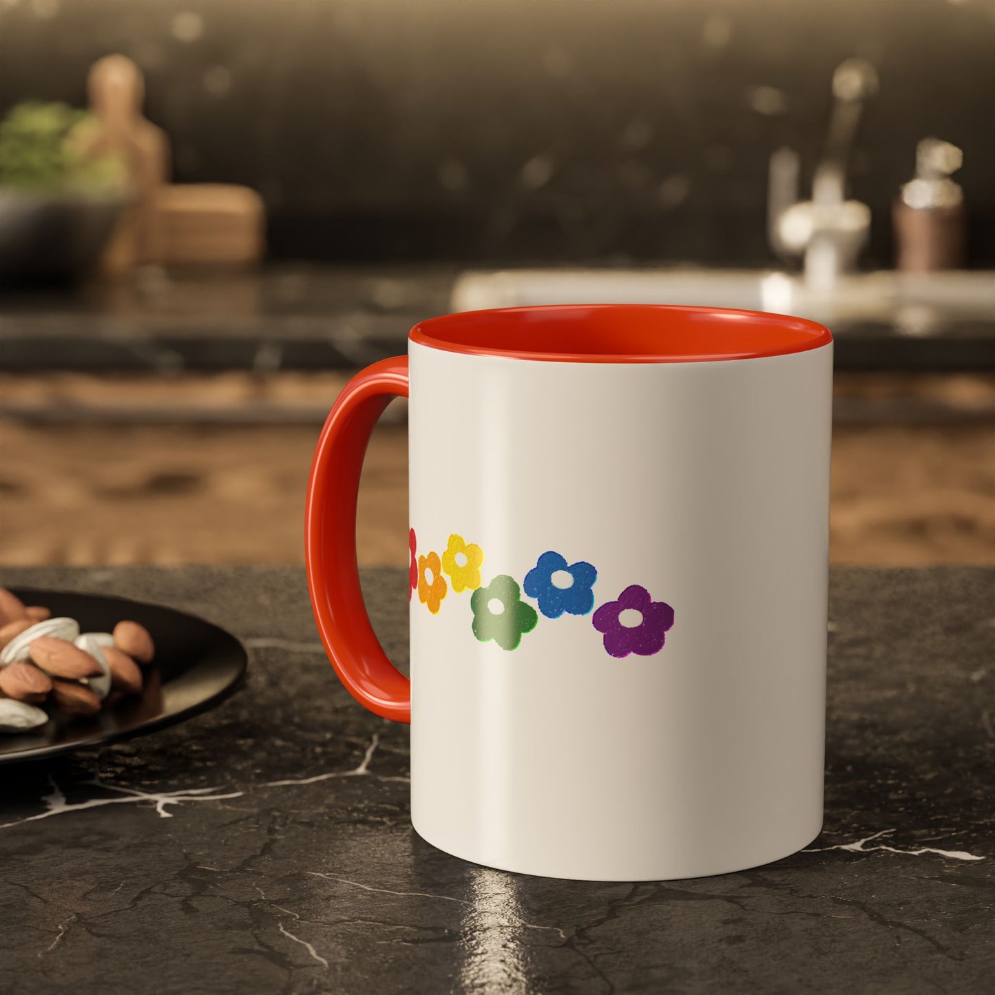 Rainbow Flower Arc Ceramic Mug – 11oz, 15oz, 20oz