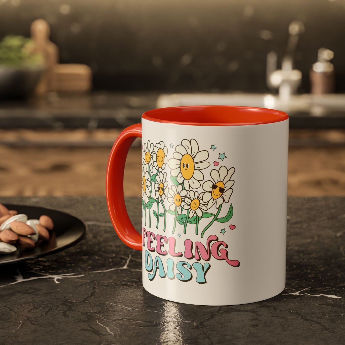 Feeling Daisy – Groovy Floral Accent Mug (11oz/15oz)
