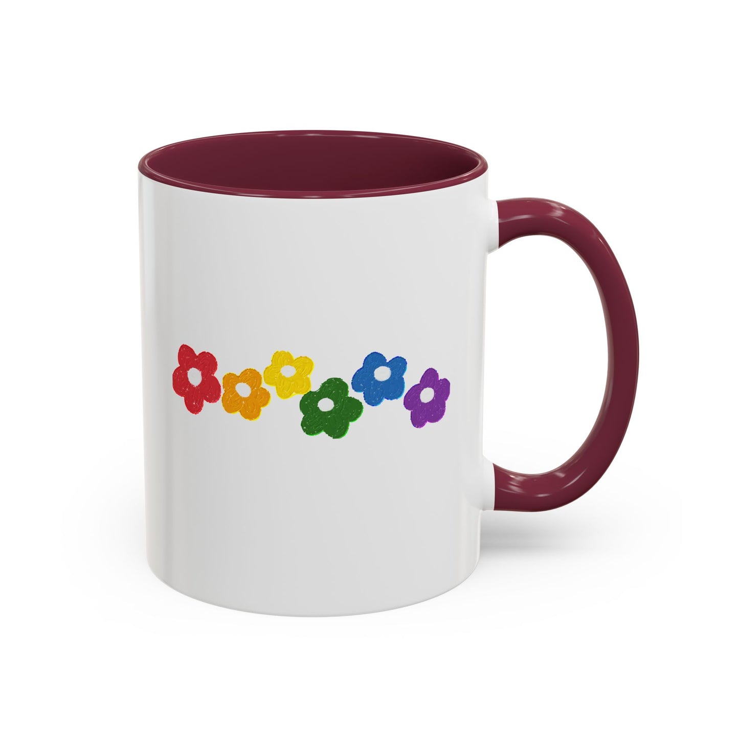 Rainbow Flower Arc Ceramic Mug – 11oz, 15oz, 20oz