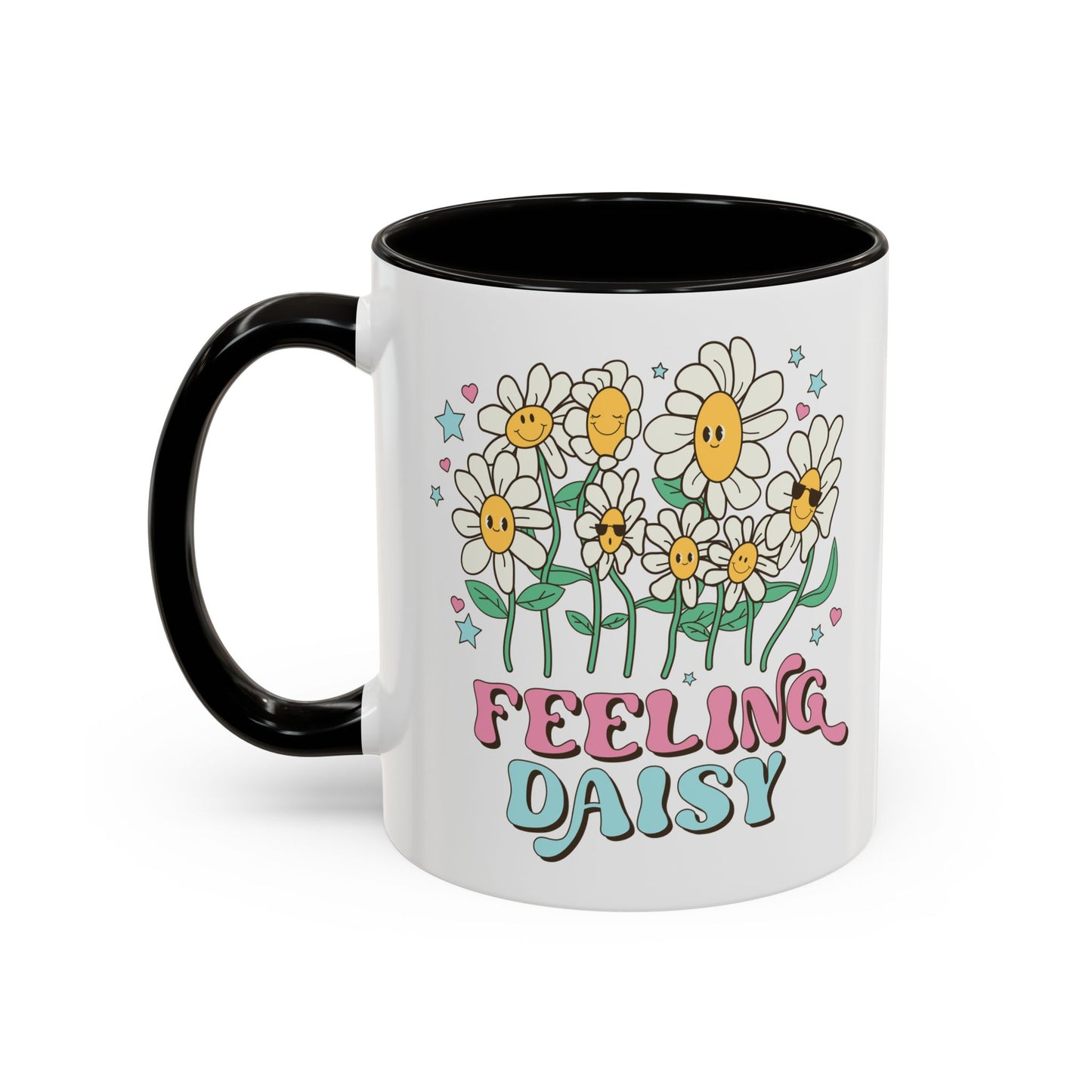 Feeling Daisy – Groovy Floral Accent Mug (11oz/15oz)