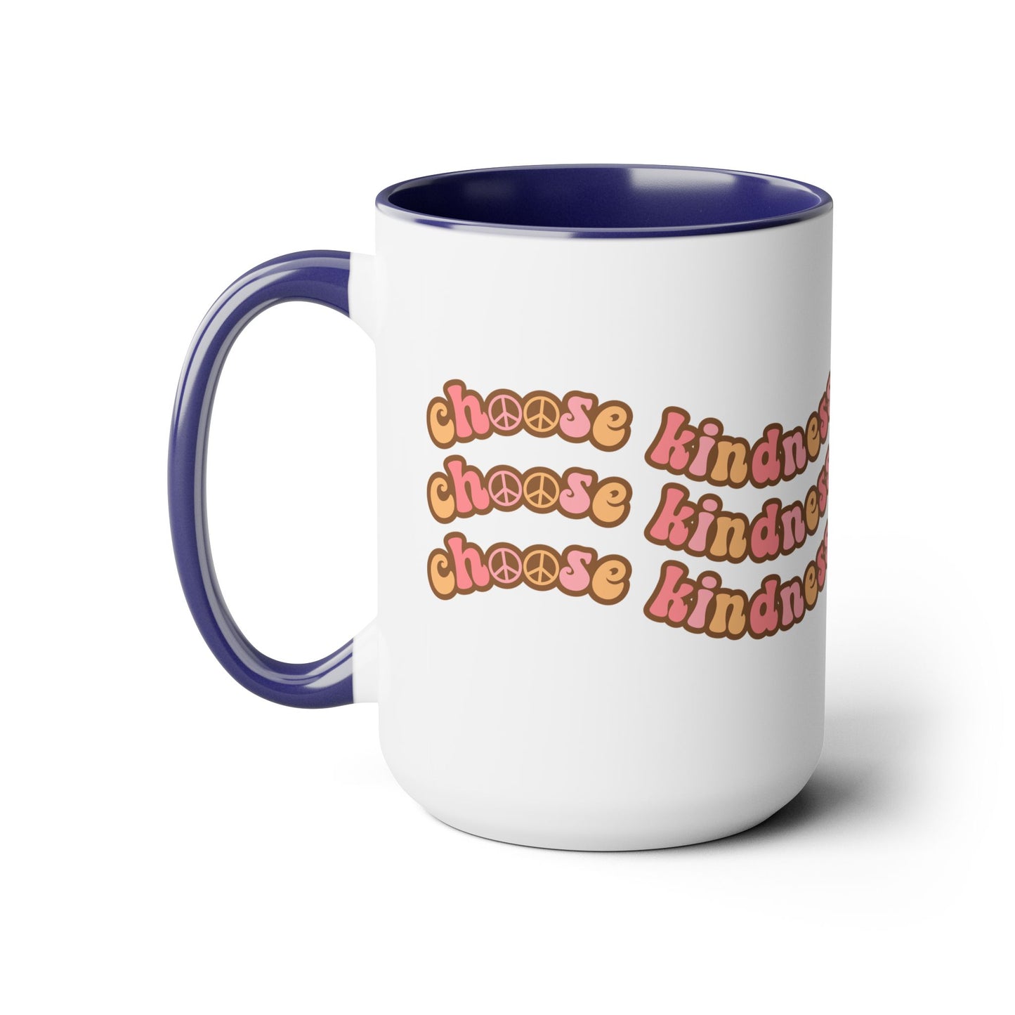 Choose Kindness Coffee Mug - 70s Wavy Retro | 15oz Accent