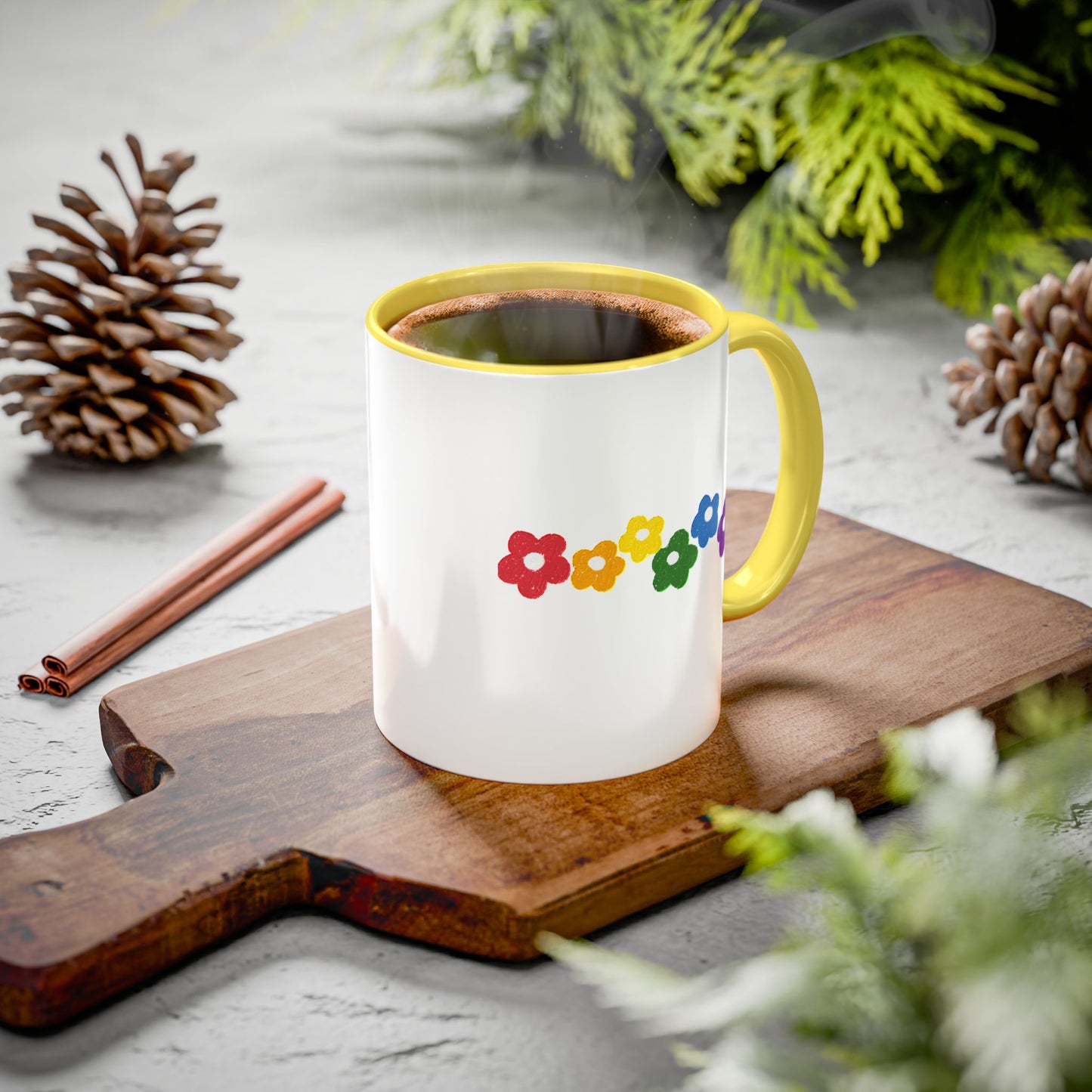 Rainbow Flower Arc Ceramic Mug – 11oz, 15oz, 20oz
