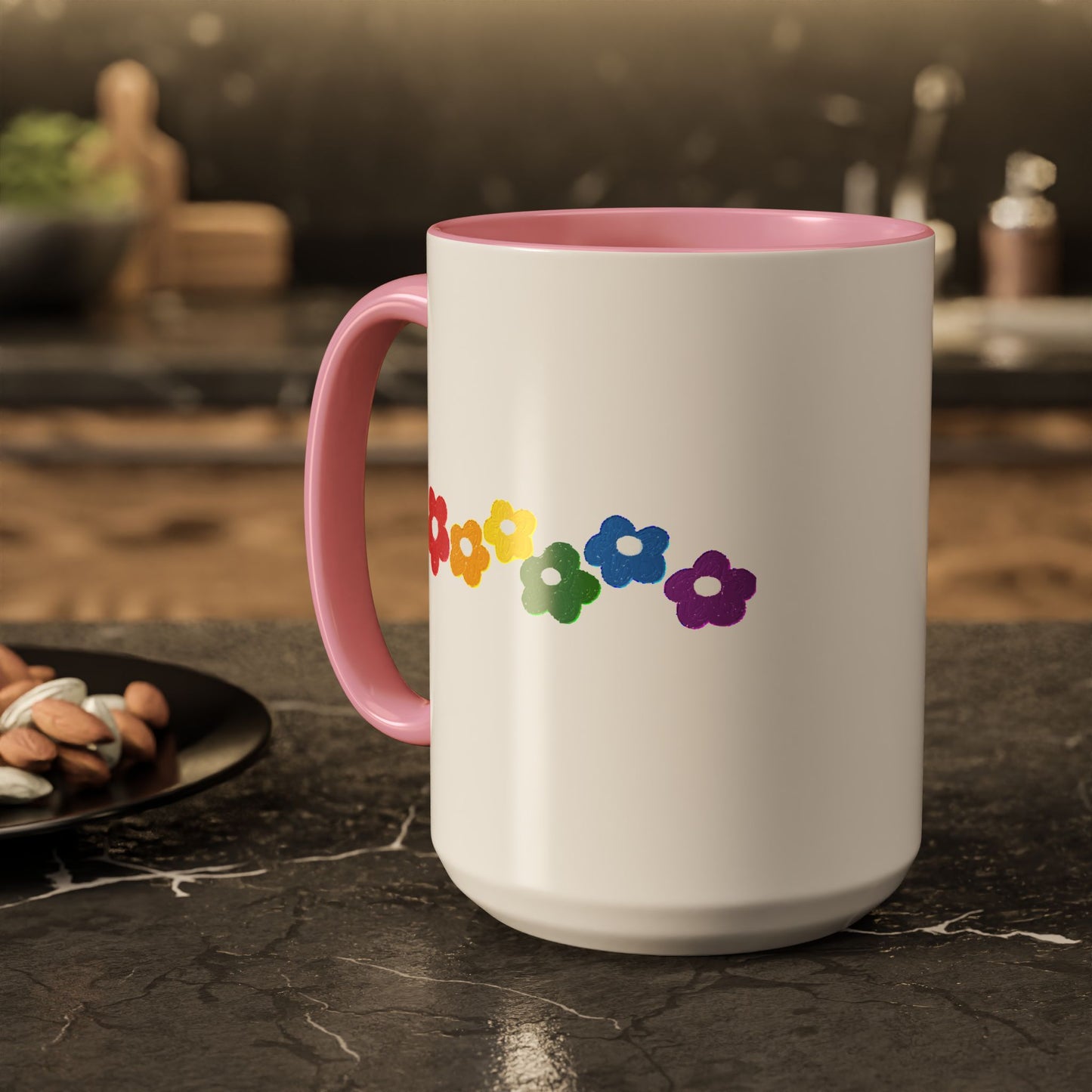Rainbow Flower Arc Ceramic Mug – 11oz, 15oz, 20oz