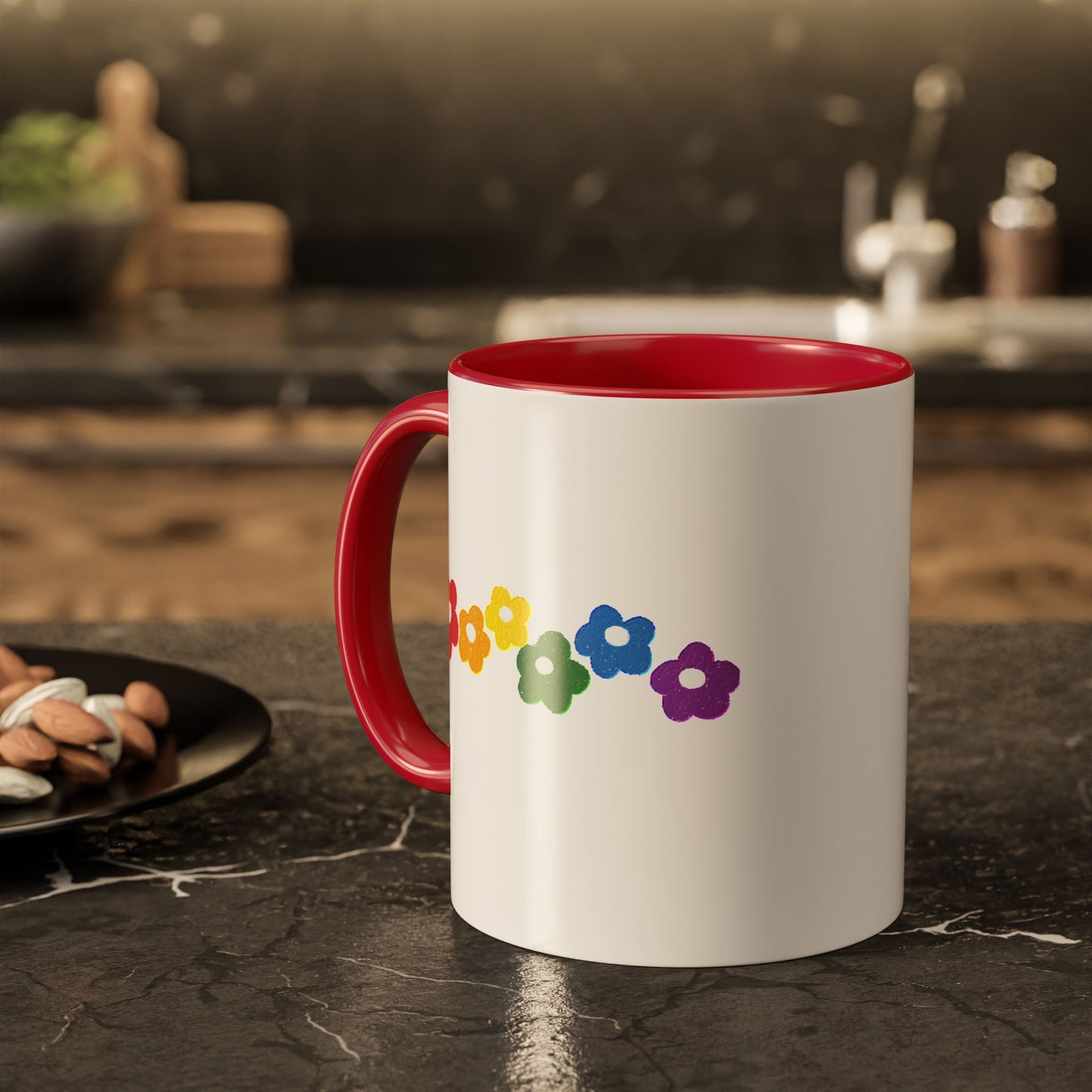Rainbow Flower Arc Ceramic Mug – 11oz, 15oz, 20oz