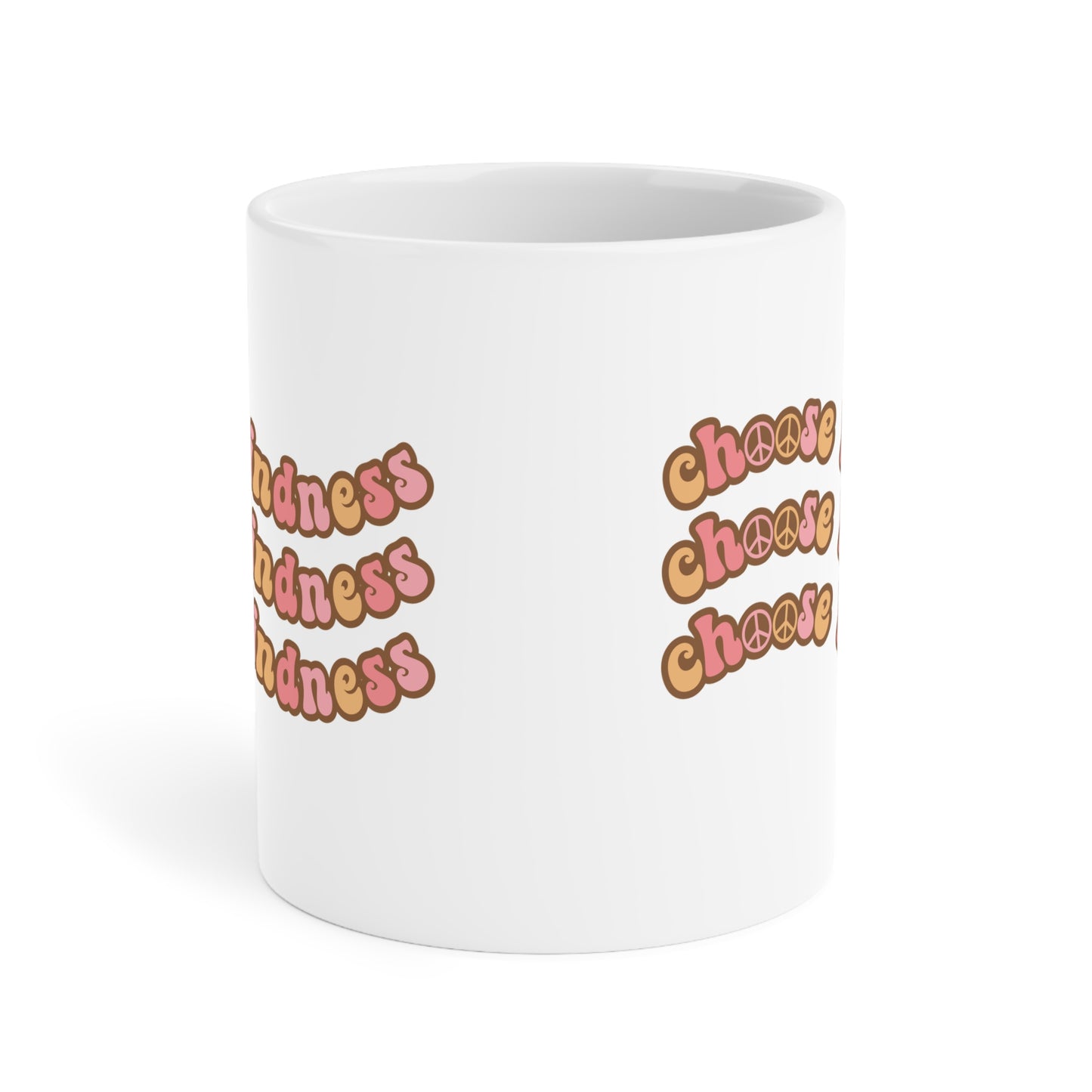 Choose Kindness Coffee Mug – 70s Wavy Retro Pastel | 11oz 15oz 20oz