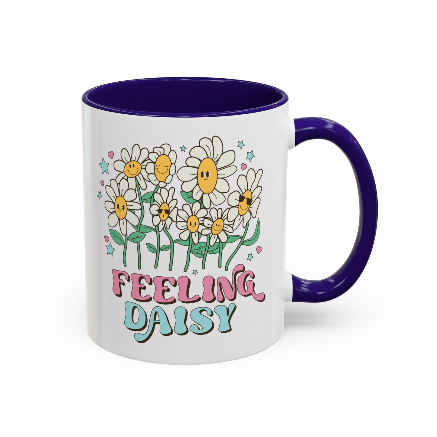 Feeling Daisy – Groovy Floral Accent Mug (11oz/15oz)