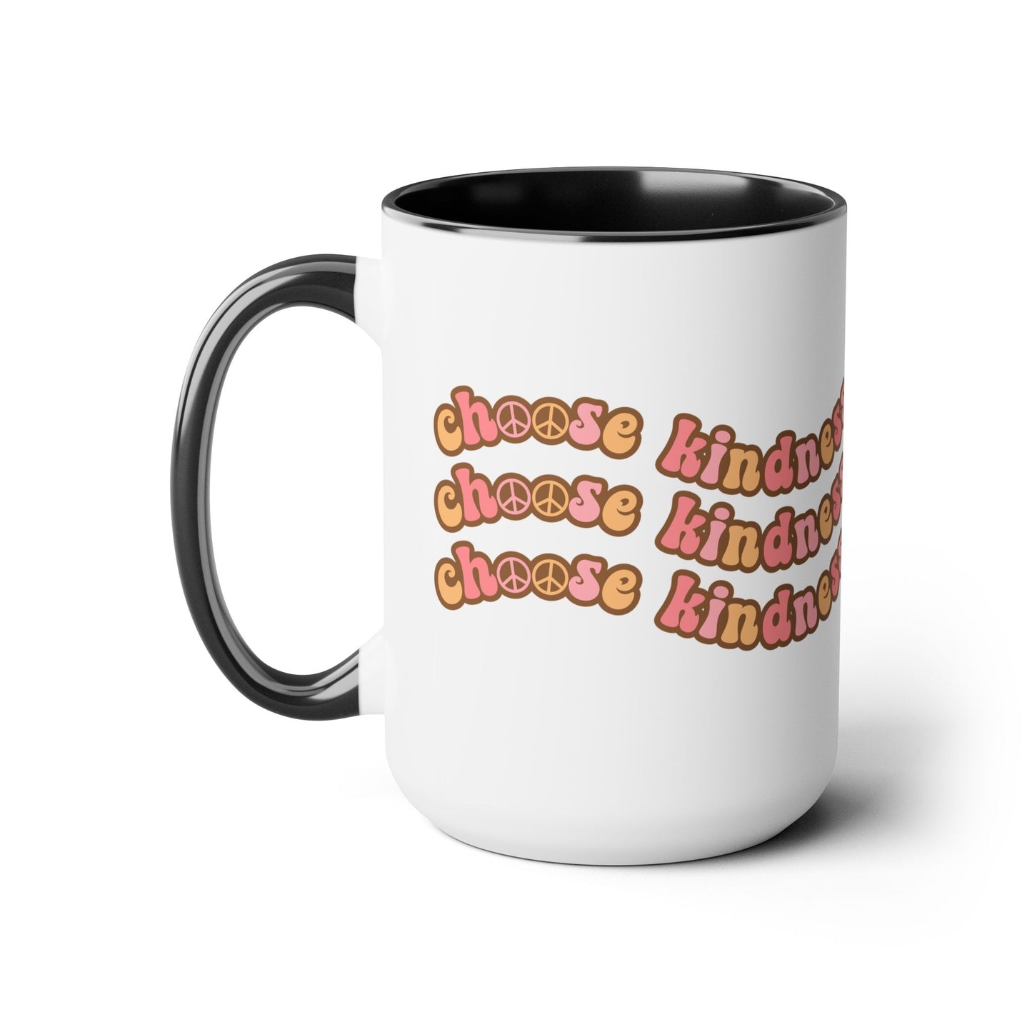 Choose Kindness Coffee Mug - 70s Wavy Retro | 15oz Accent