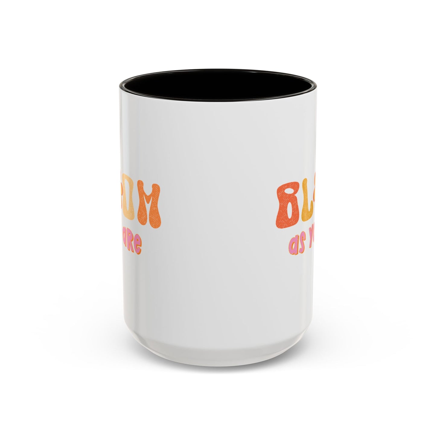 Bloom As You Are Accent Mug – Smiley Flower | 11oz 15oz Colored Handle