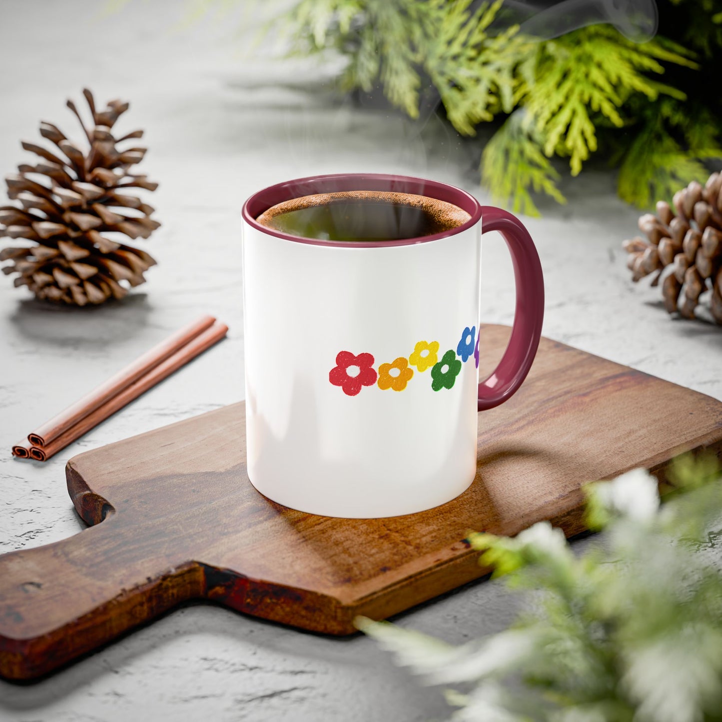 Rainbow Flower Arc Ceramic Mug – 11oz, 15oz, 20oz