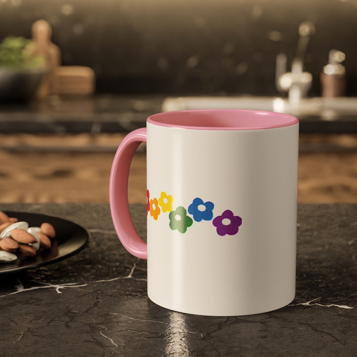 Rainbow Flower Arc Ceramic Mug – 11oz, 15oz, 20oz