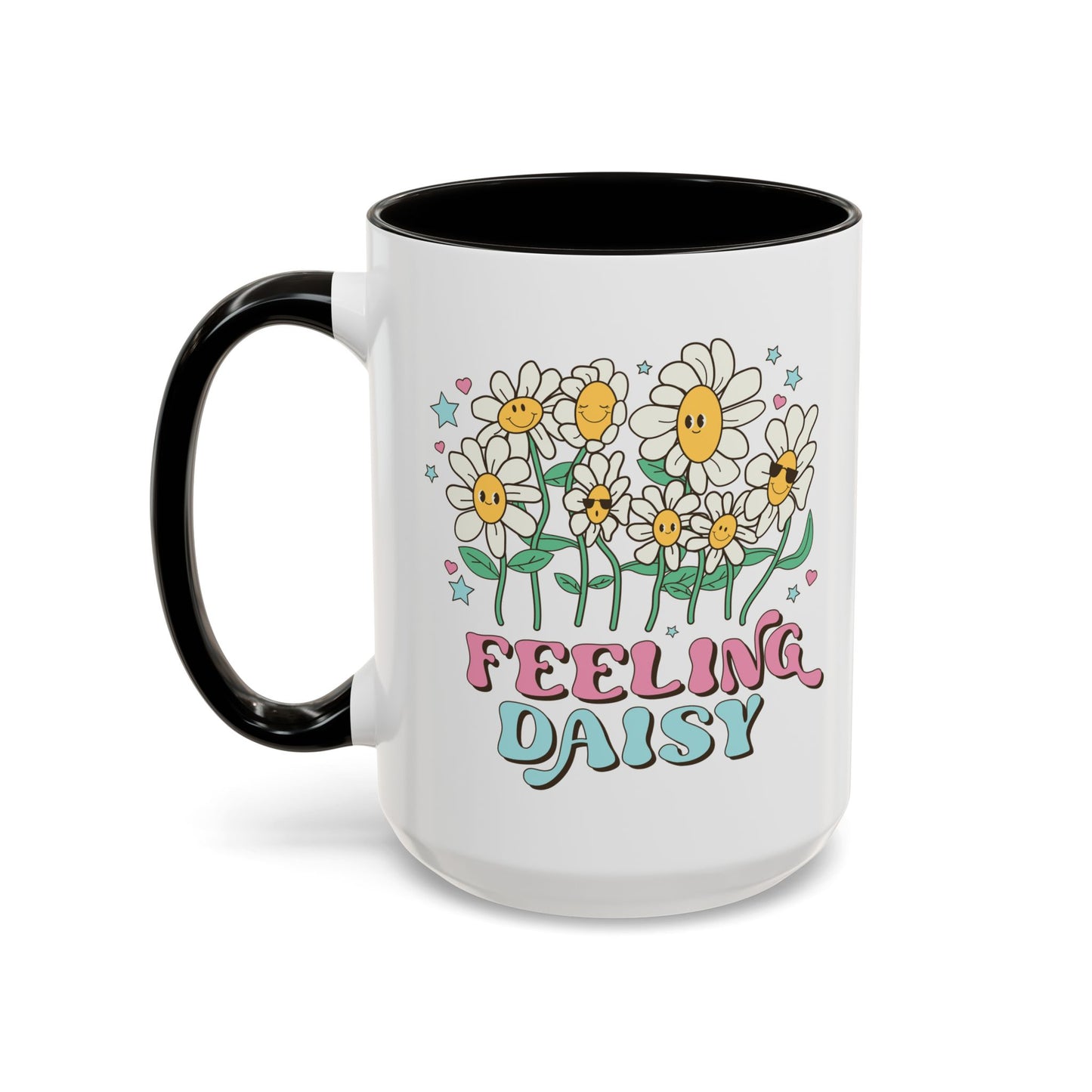 Feeling Daisy – Groovy Floral Accent Mug (11oz/15oz)