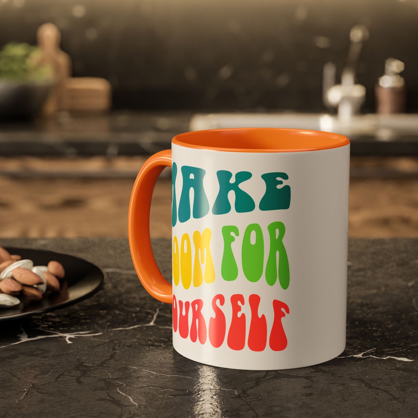 Make Room For Yourself – Retro Affirmation Accent Mug (11oz/15oz)