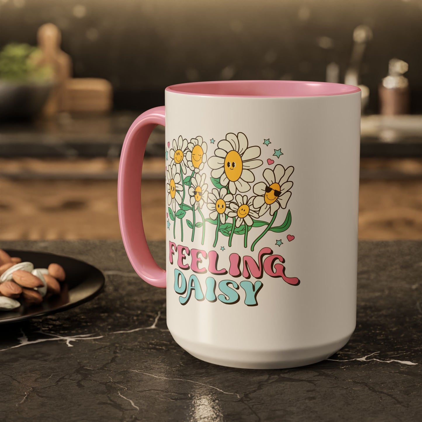 Feeling Daisy – Groovy Floral Accent Mug (11oz/15oz)