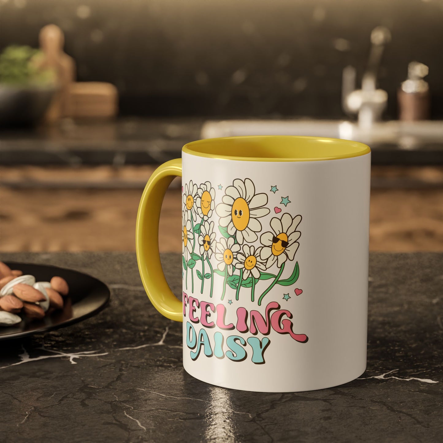 Feeling Daisy – Groovy Floral Accent Mug (11oz/15oz)