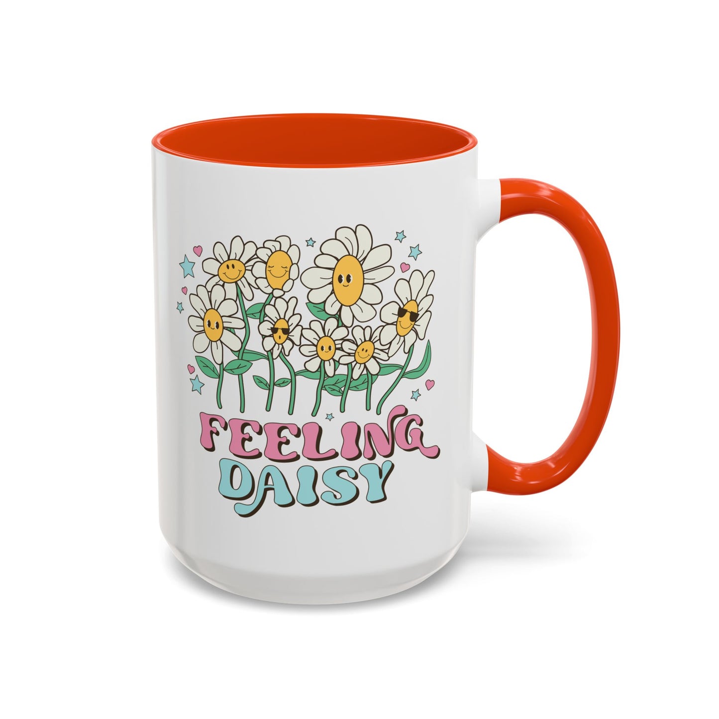 Feeling Daisy – Groovy Floral Accent Mug (11oz/15oz)