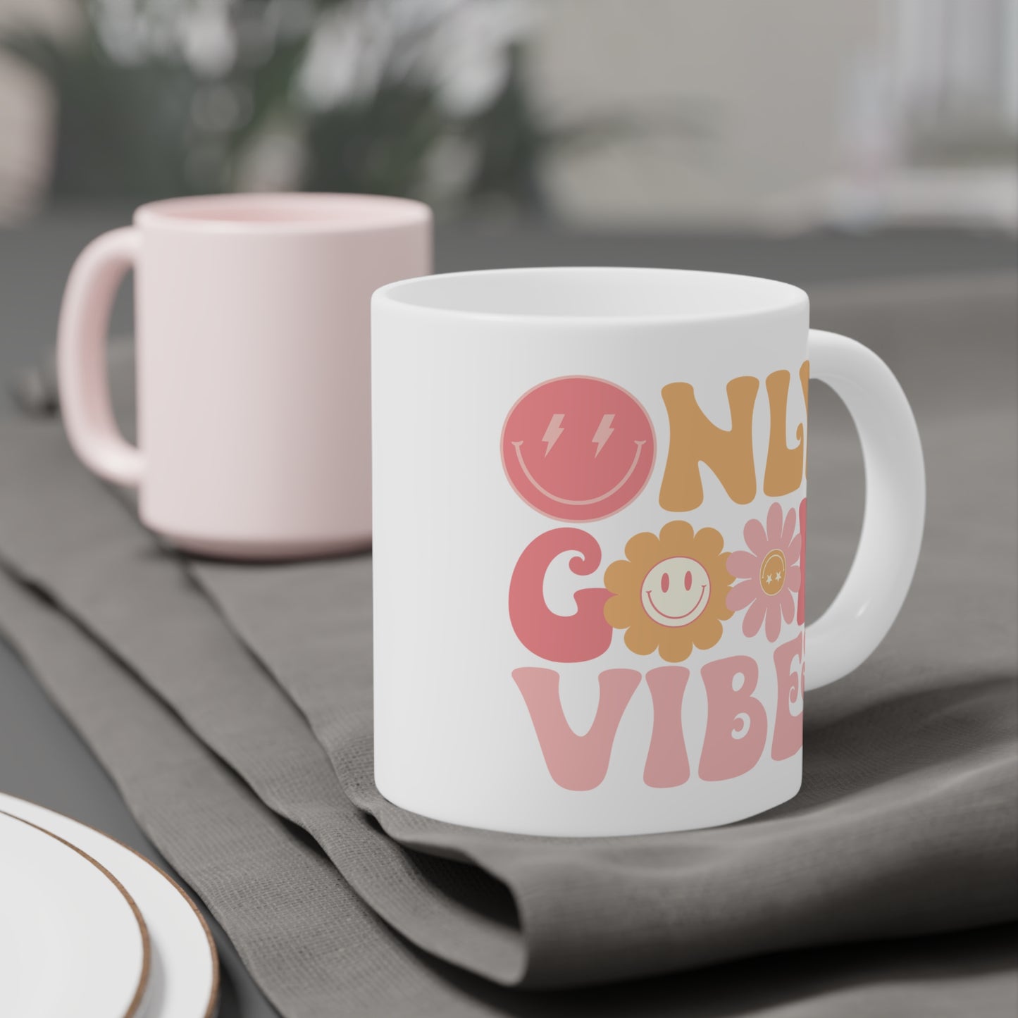 Good Vibes Only Coffee Mug – 70s Psychedelic Retro | 11oz 15oz 20oz