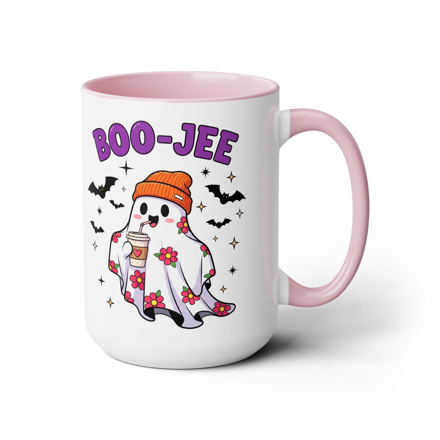 Boo-Jee Ghost Coffee Mug – Black Accent | Halloween Groovy Vibes