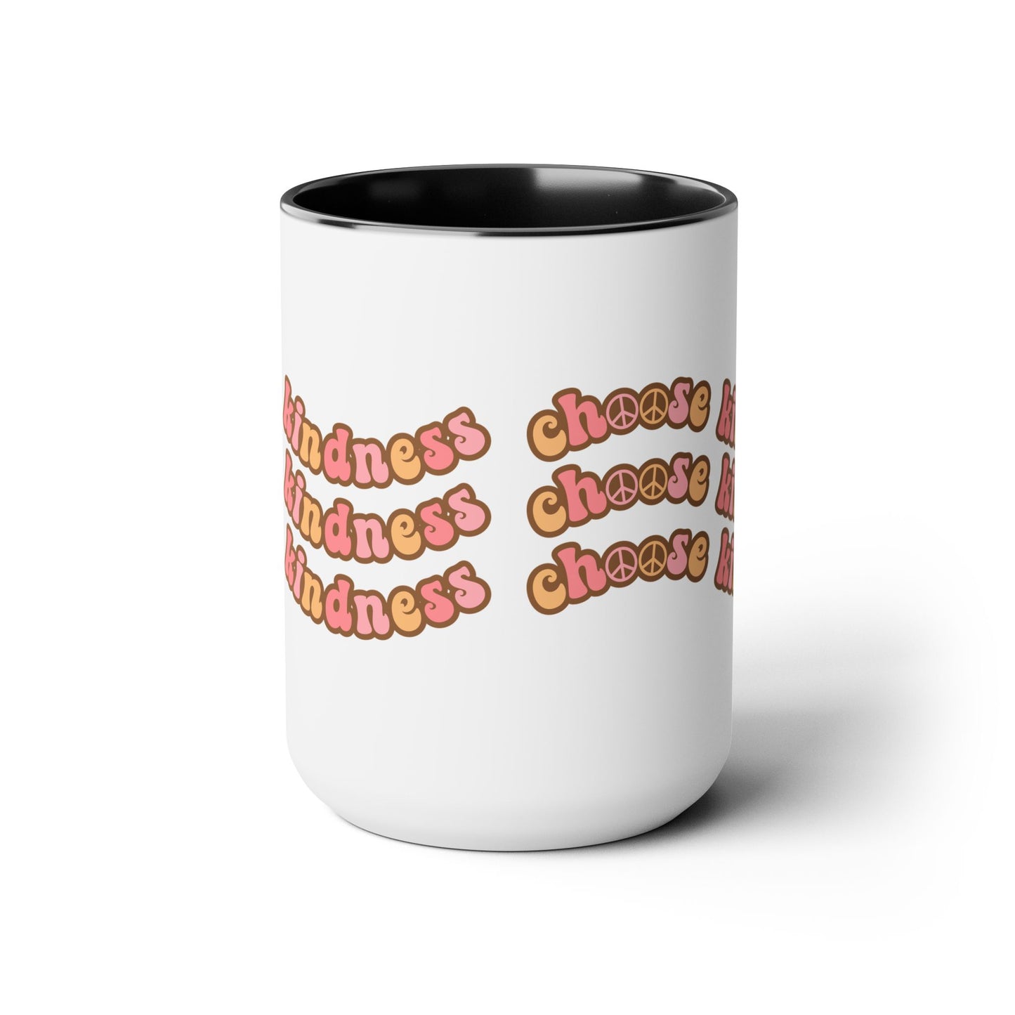 Choose Kindness Coffee Mug - 70s Wavy Retro | 15oz Accent