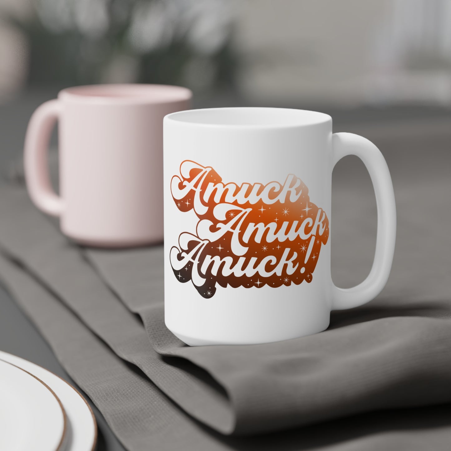 Amuck Amuck Amuck! Coffee Mug – White Ceramic | Halloween Groovy Vibes