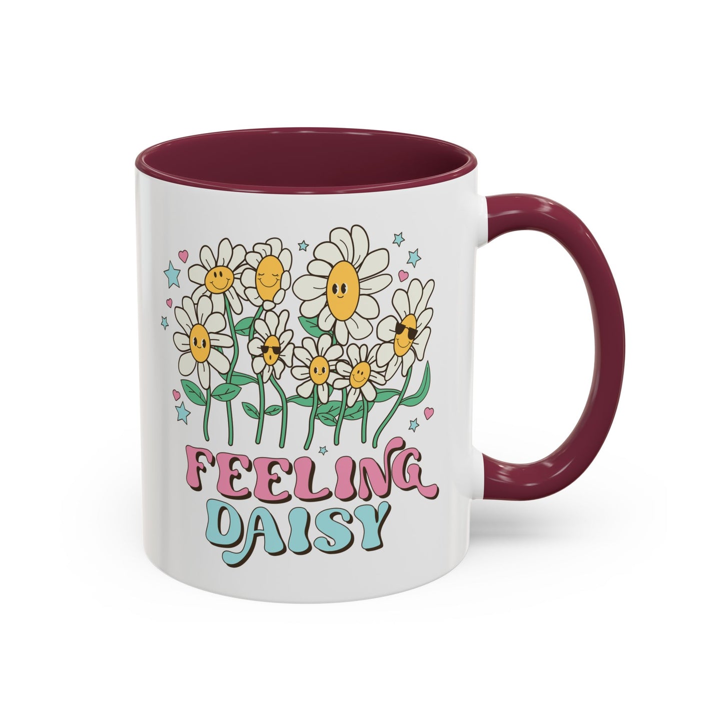 Feeling Daisy – Groovy Floral Accent Mug (11oz/15oz)